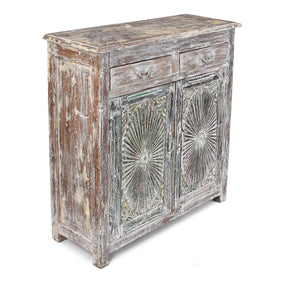 Reclaimed Teak Side Cabinet With Painted Finish