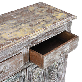 Reclaimed Teak Side Cabinet With Painted Finish