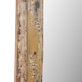 Cream Painted Carved Teak Mirror - 19th Century
