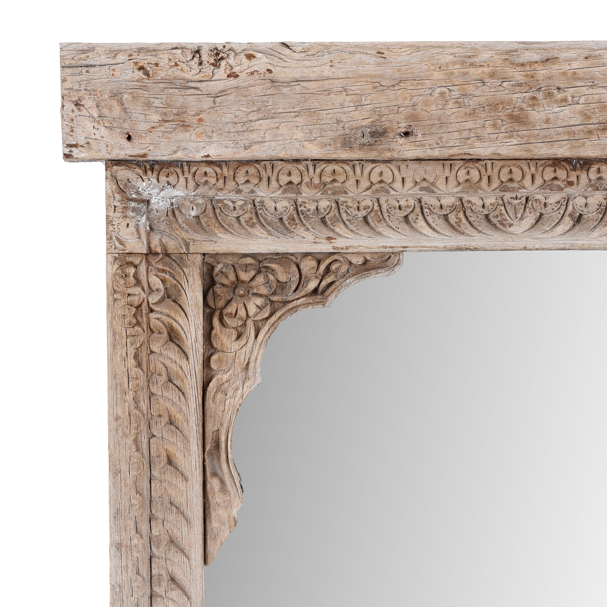 Bleached Shekhawati Mirror - 19th Century