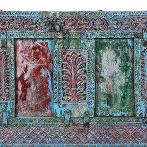 Carved Teak Indian Manjus Dowry Chest From Banswara - 19th Century