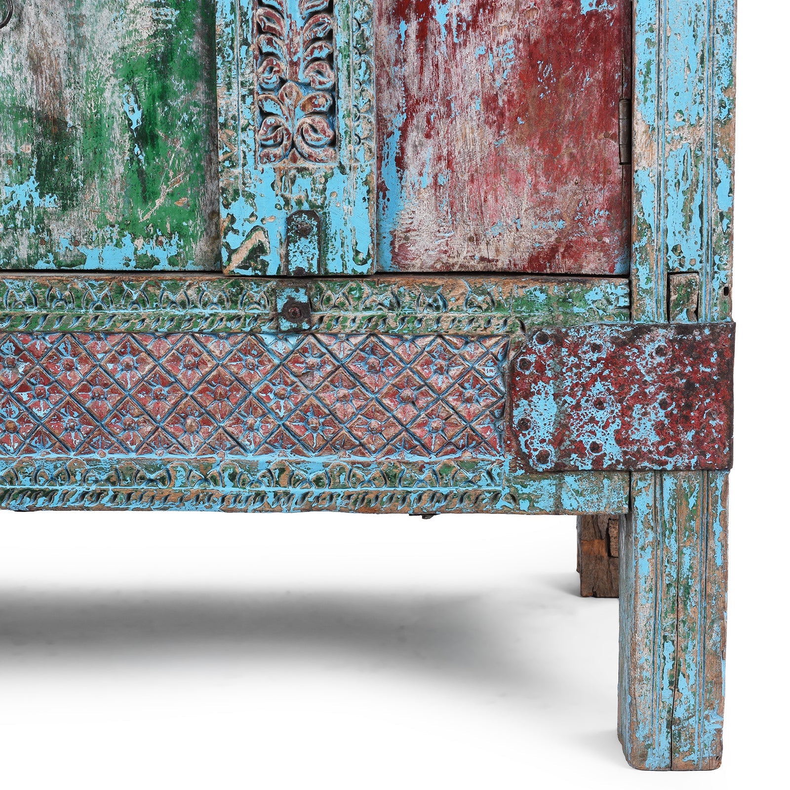 Carved Teak Indian Manjus Dowry Chest From Banswara - 19th Century