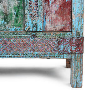 Carved Teak Indian Manjus Dowry Chest From Banswara - 19th Century