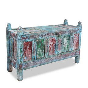 Carved Teak Indian Manjus Dowry Chest From Banswara - 19th Century