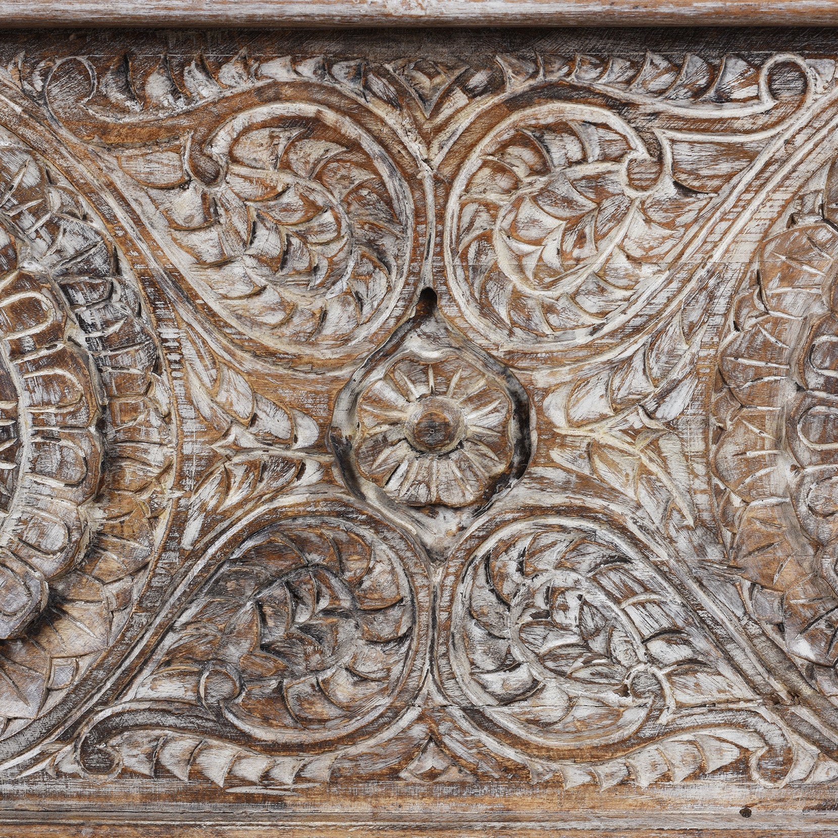 Carved Blanket Chest Made From Reclaimed Teak