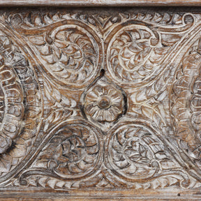 Carved Blanket Chest Made From Reclaimed Teak