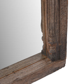 Old Teak Window Mirror From Madyha Pradesh - 19th Century