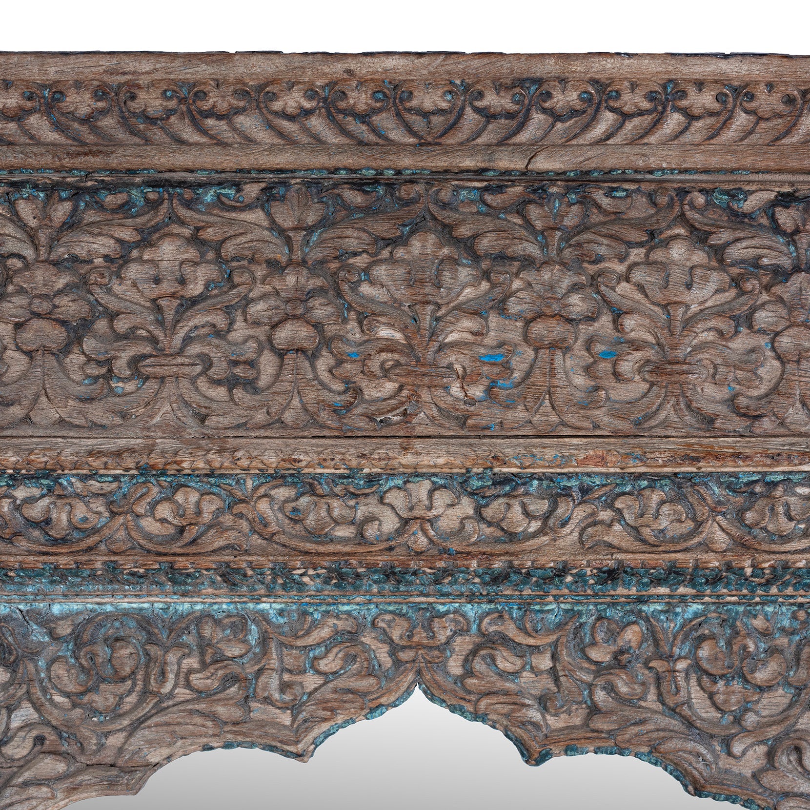Carved Teak Window Mirror From Haryana - 18th Century