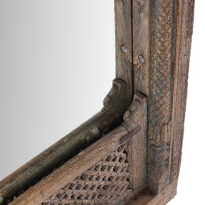 Carved Window Mirror From Haryana - 18th Century