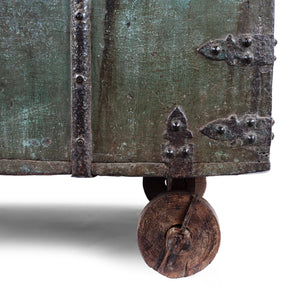 Indian Green Painted Wheeled Chest – 18th Century