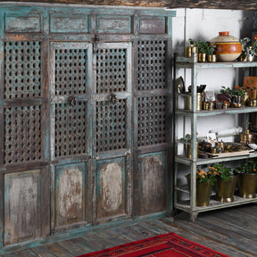 Painted Door & Divider Panel From Kutch - 19th Century