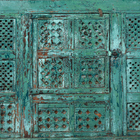 Green Painted Majus From Gujarat - 19Thc