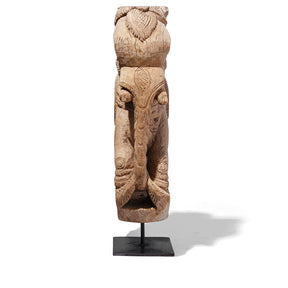 Elephant Corbel On Stand From Tamil Nadu- 19th Century