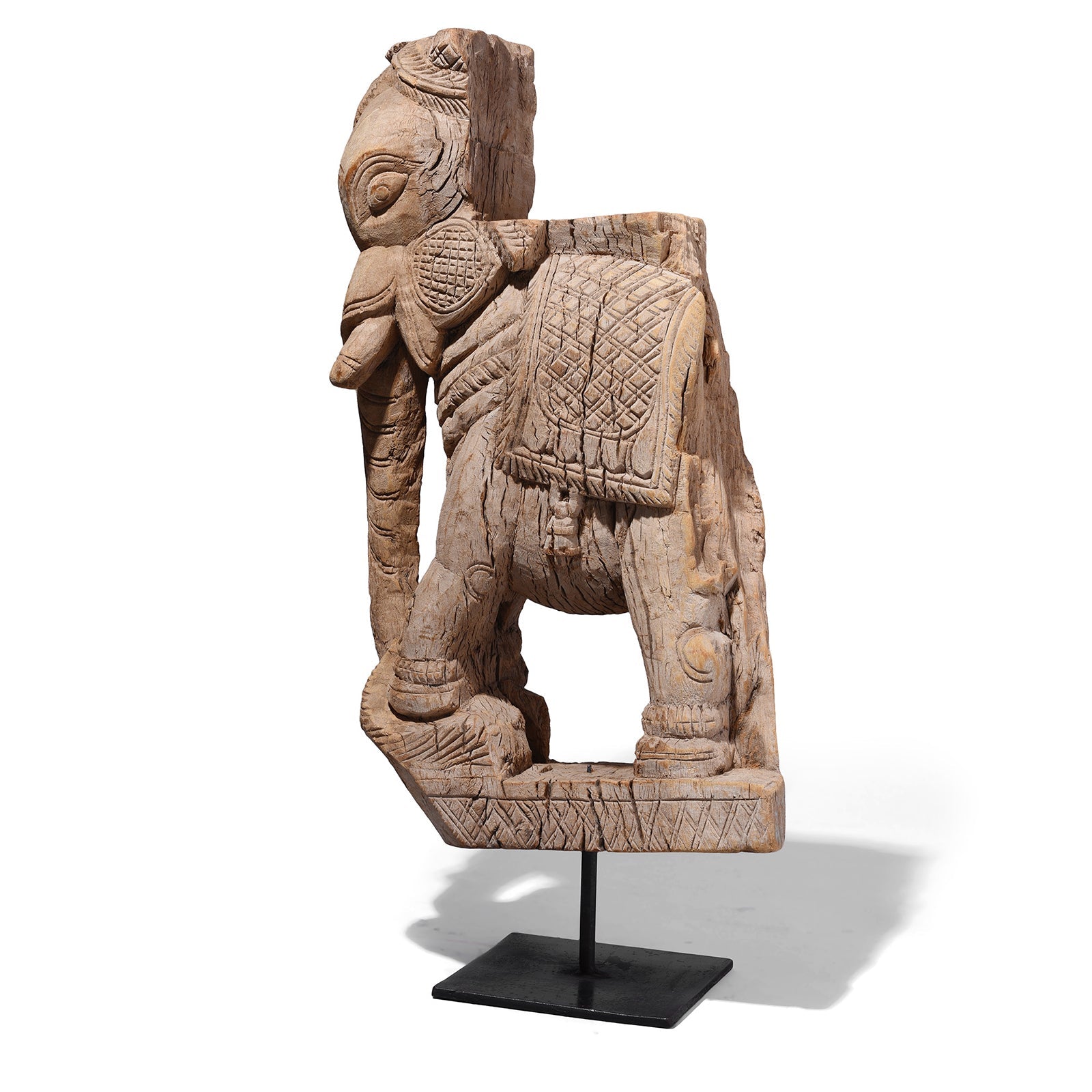 Elephant Corbel On Stand From Tamil Nadu- 19th Century