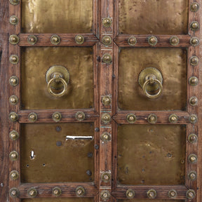 Brass Clad Sheesham Door From Shekhawati - 19th Century