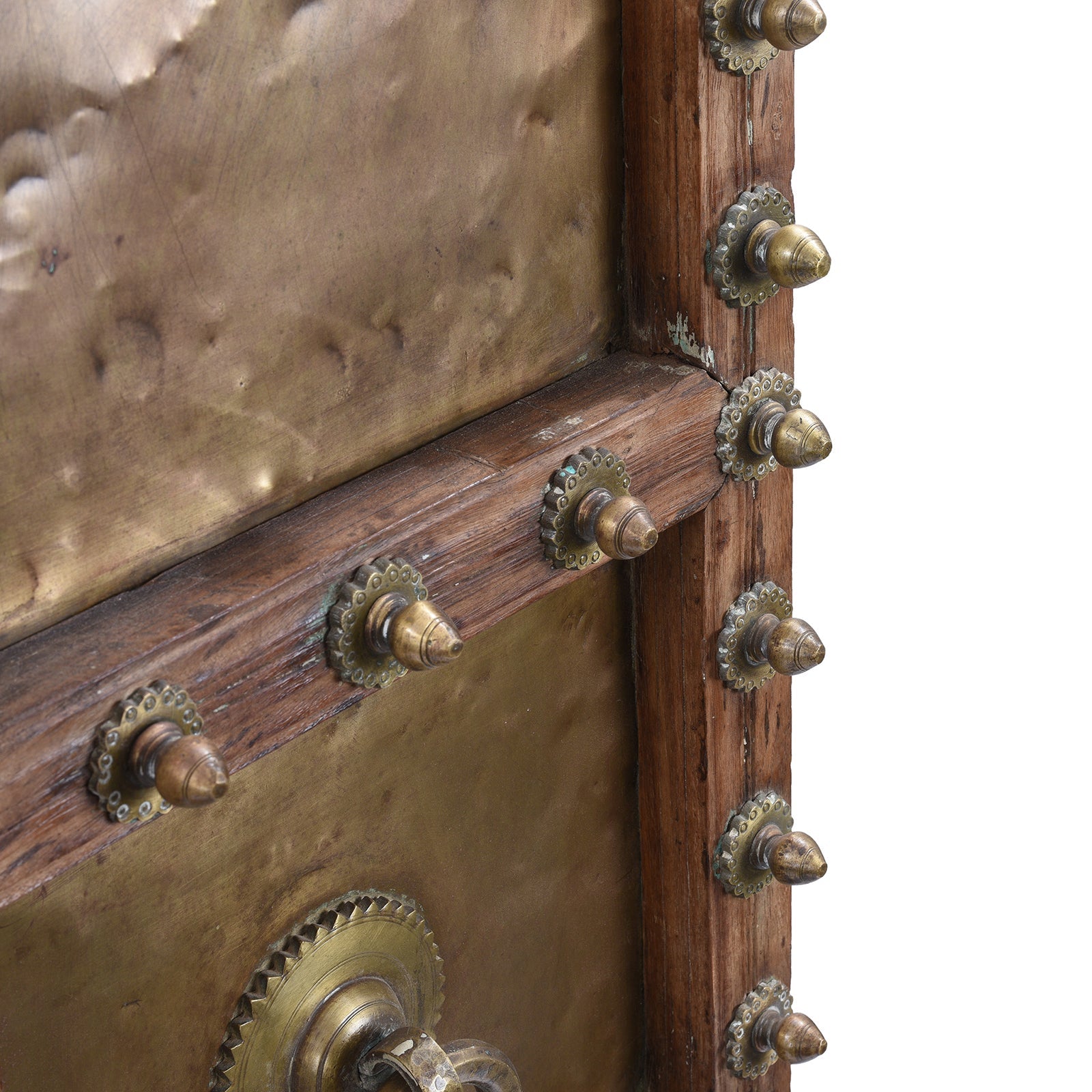 Brass Clad Sheesham Door From Shekhawati - 19th Century