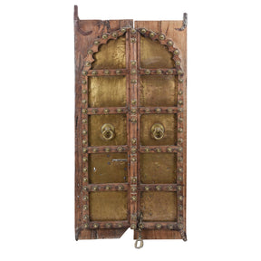 Brass Clad Sheesham Door From Shekhawati - 19th Century