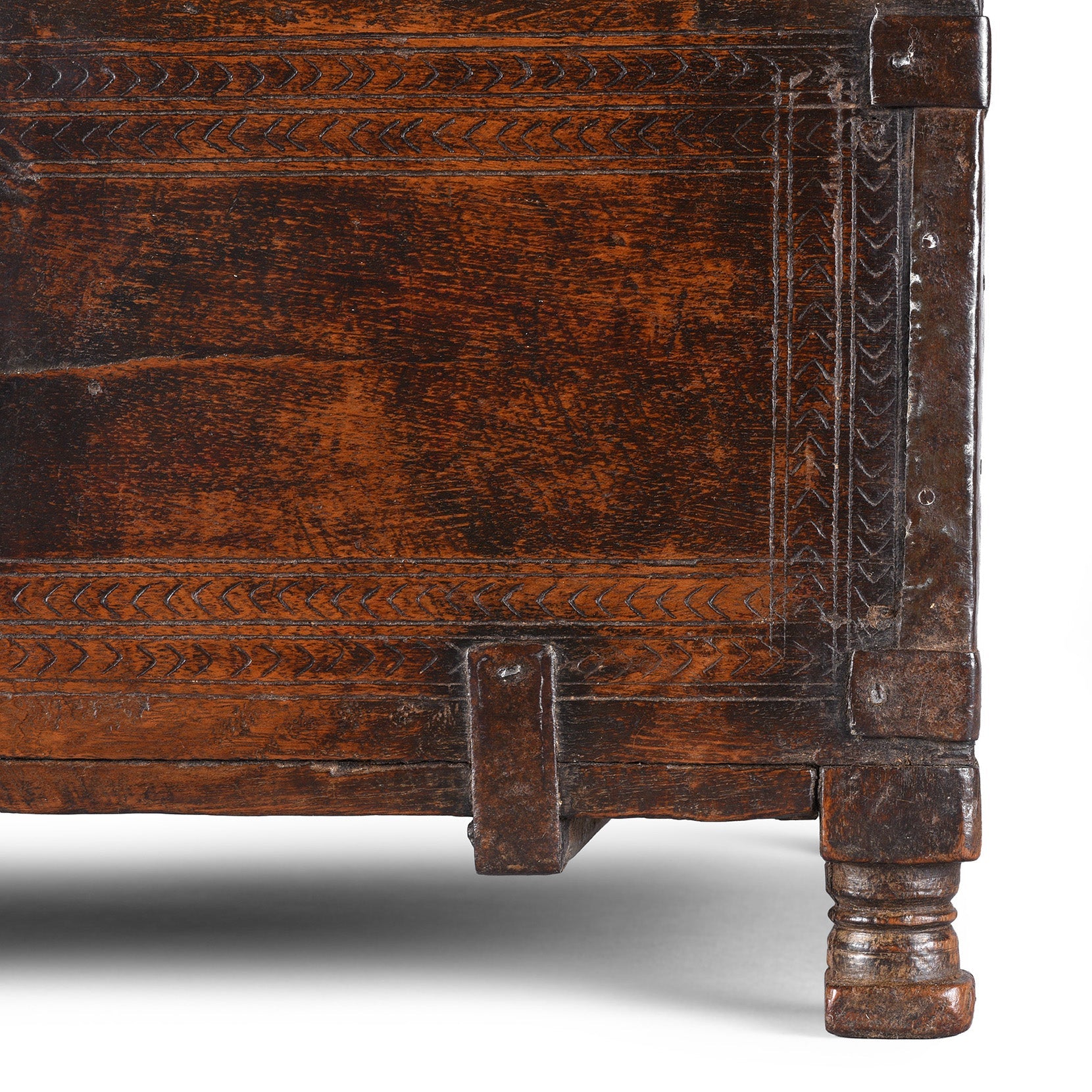 Chip Carved Merchants Box From  Rajasthan - 19th Century