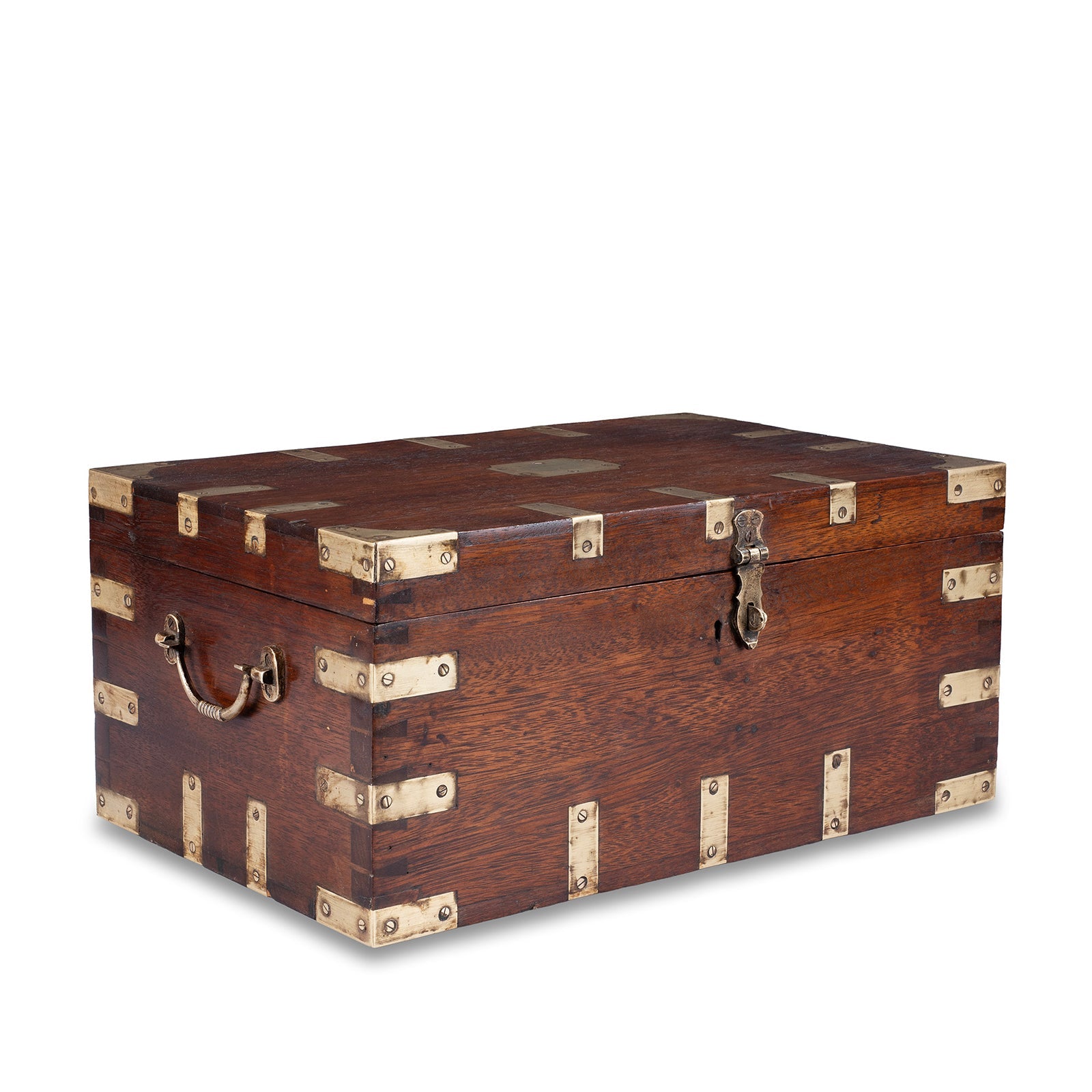 Brass Bound Indian Jewellery Box - 19th Century