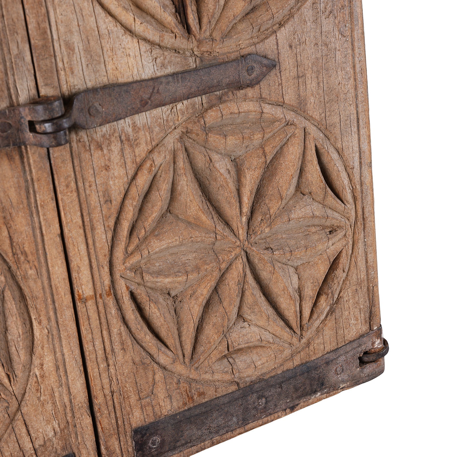 Bleached Teak Rajasthani Mirror - 19th Century