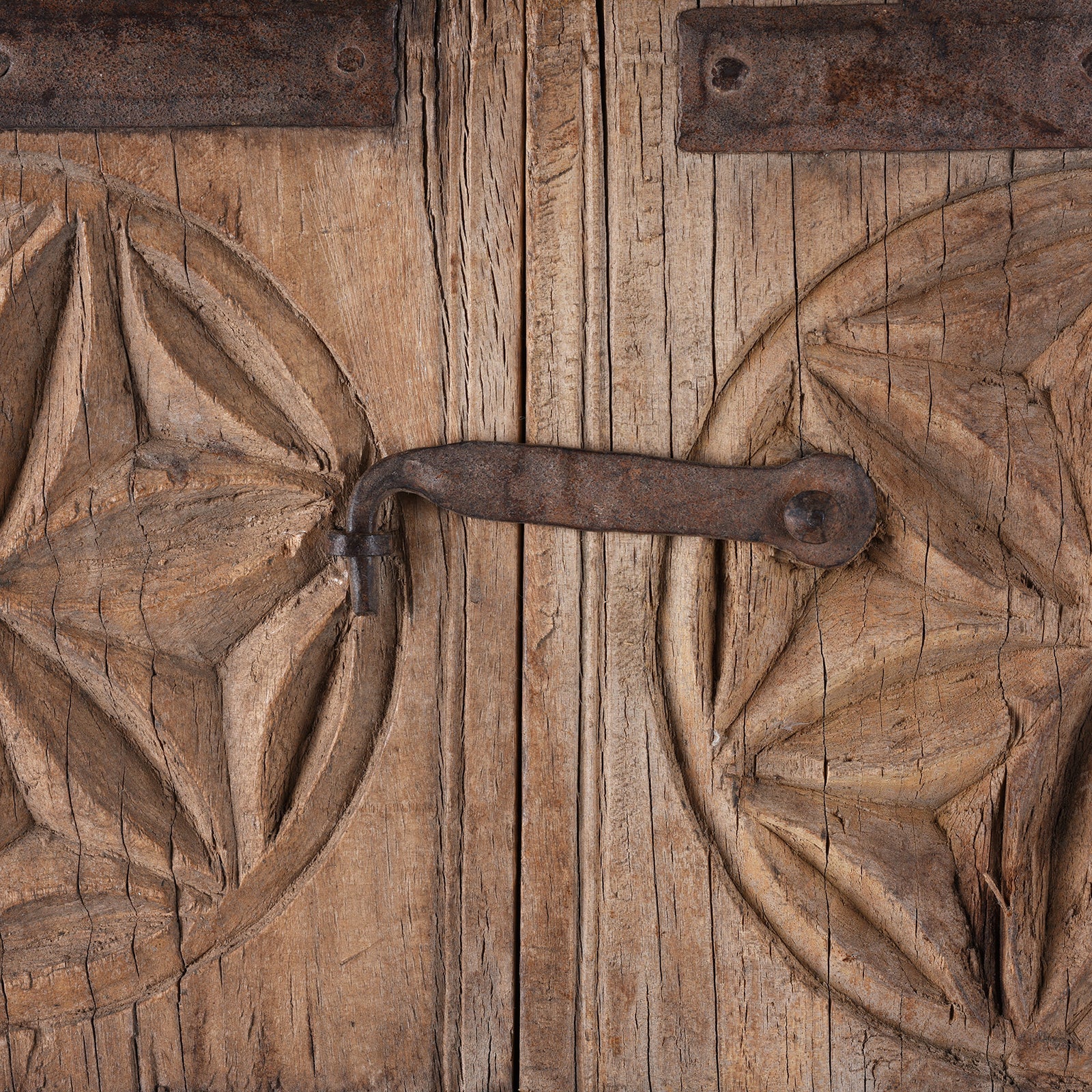 Bleached Teak Rajasthani Mirror - 19th Century