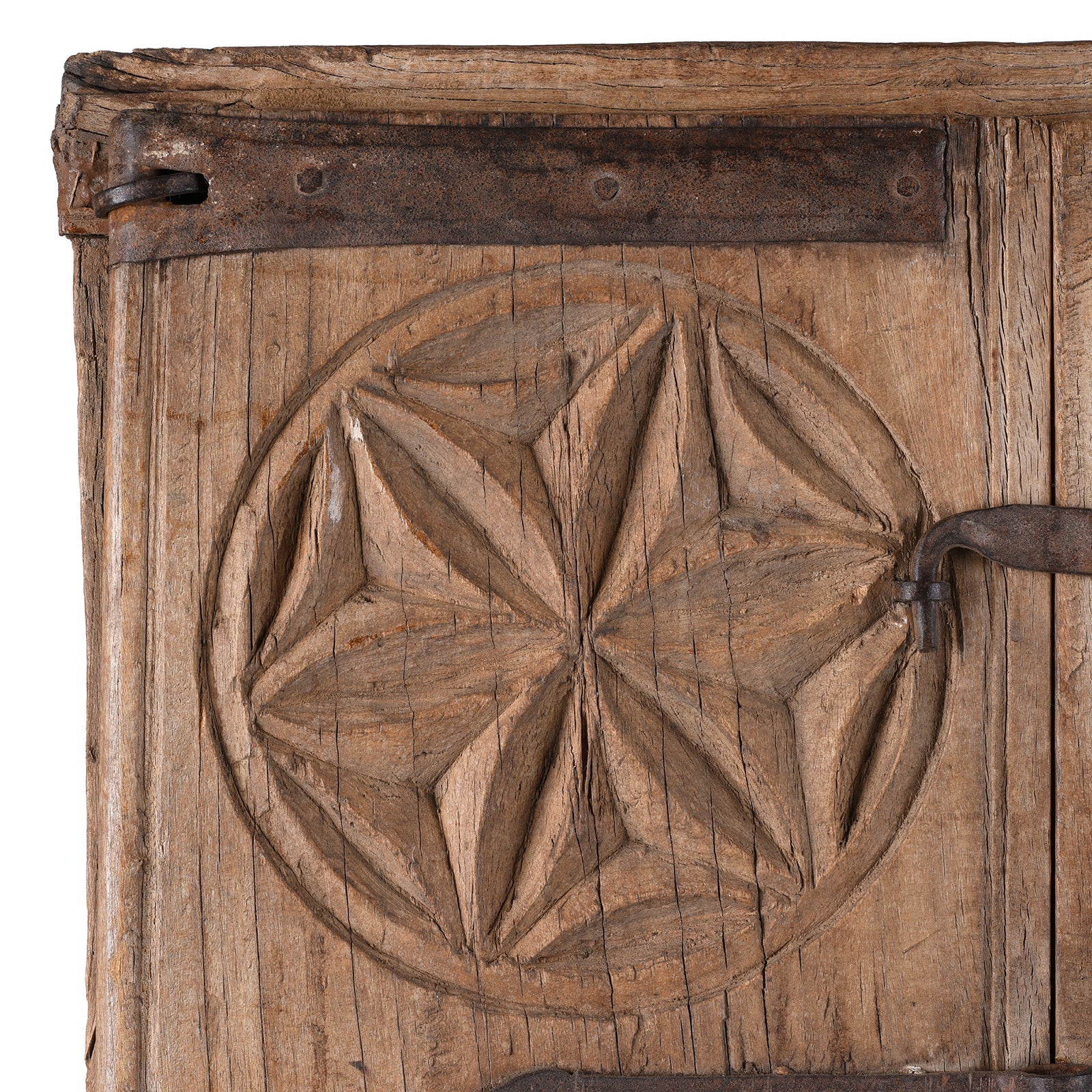 Bleached Teak Rajasthani Mirror - 19th Century