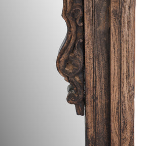 Indian Mirror Made From Teak Gujarati Window - 19th Century