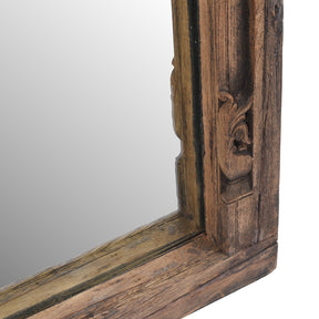 Indian Mirror Made From Teak Gujarati Window - 19th Century