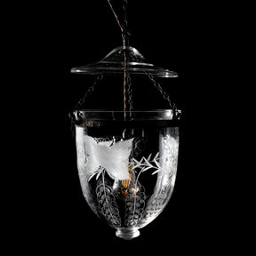 Engraved Glass Hundi Lantern With Single Fitting