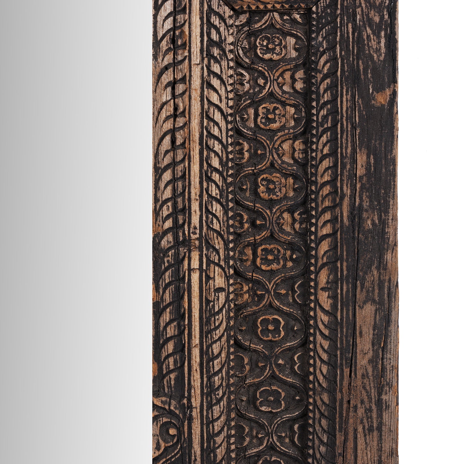 Carved Teak Window Mirror From Maharashtra - 19th Century