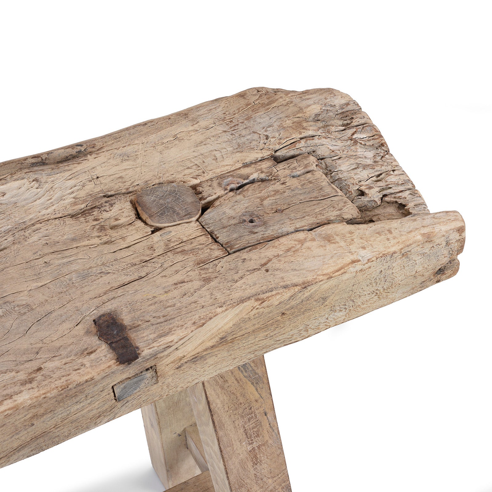 Reclaimed Bleached Wood Pedestal Table from India