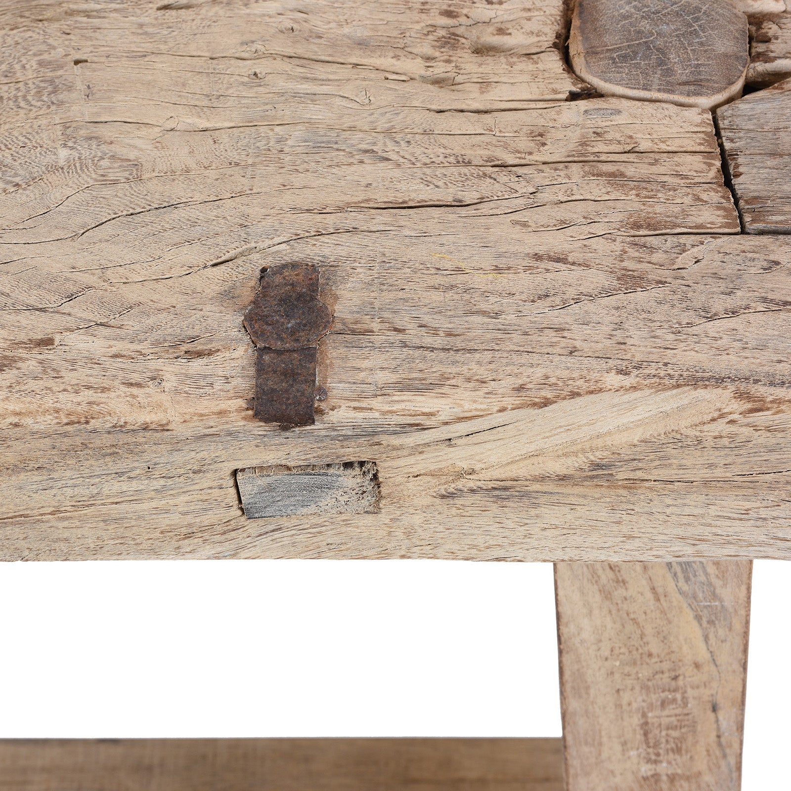 Reclaimed Bleached Wood Pedestal Table from India