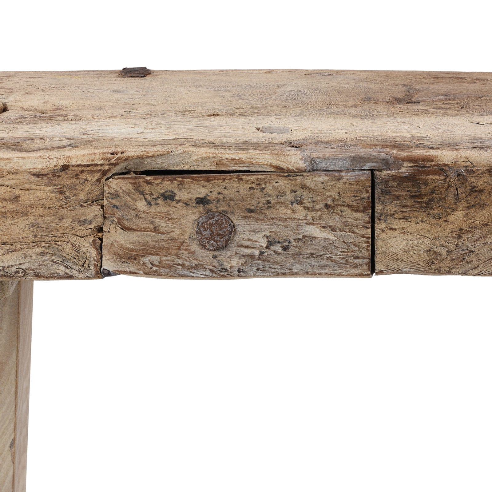 Reclaimed Bleached Wood Pedestal Table from India