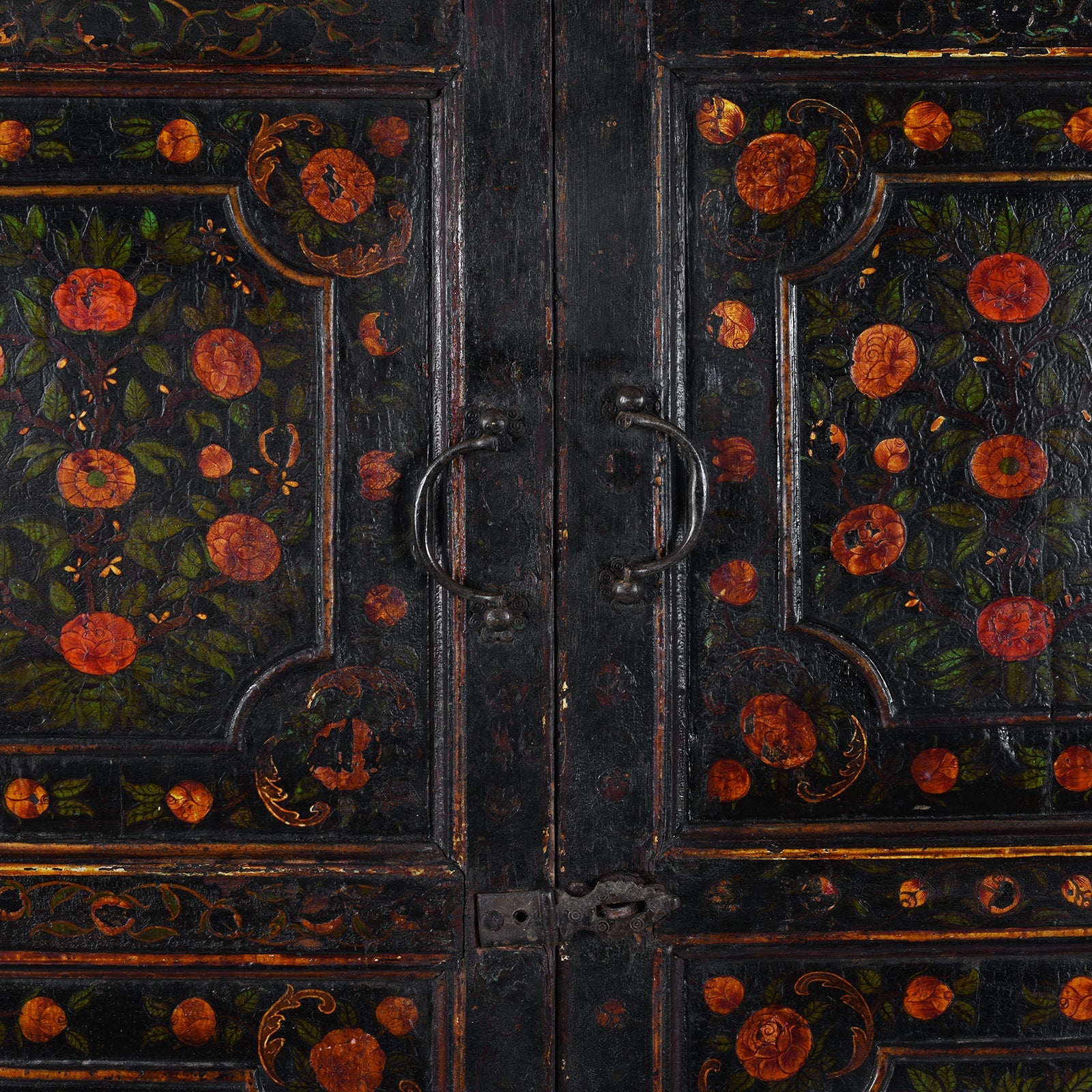 Qajar Style Polychrome Doors From Bikaner - Late 18th Century