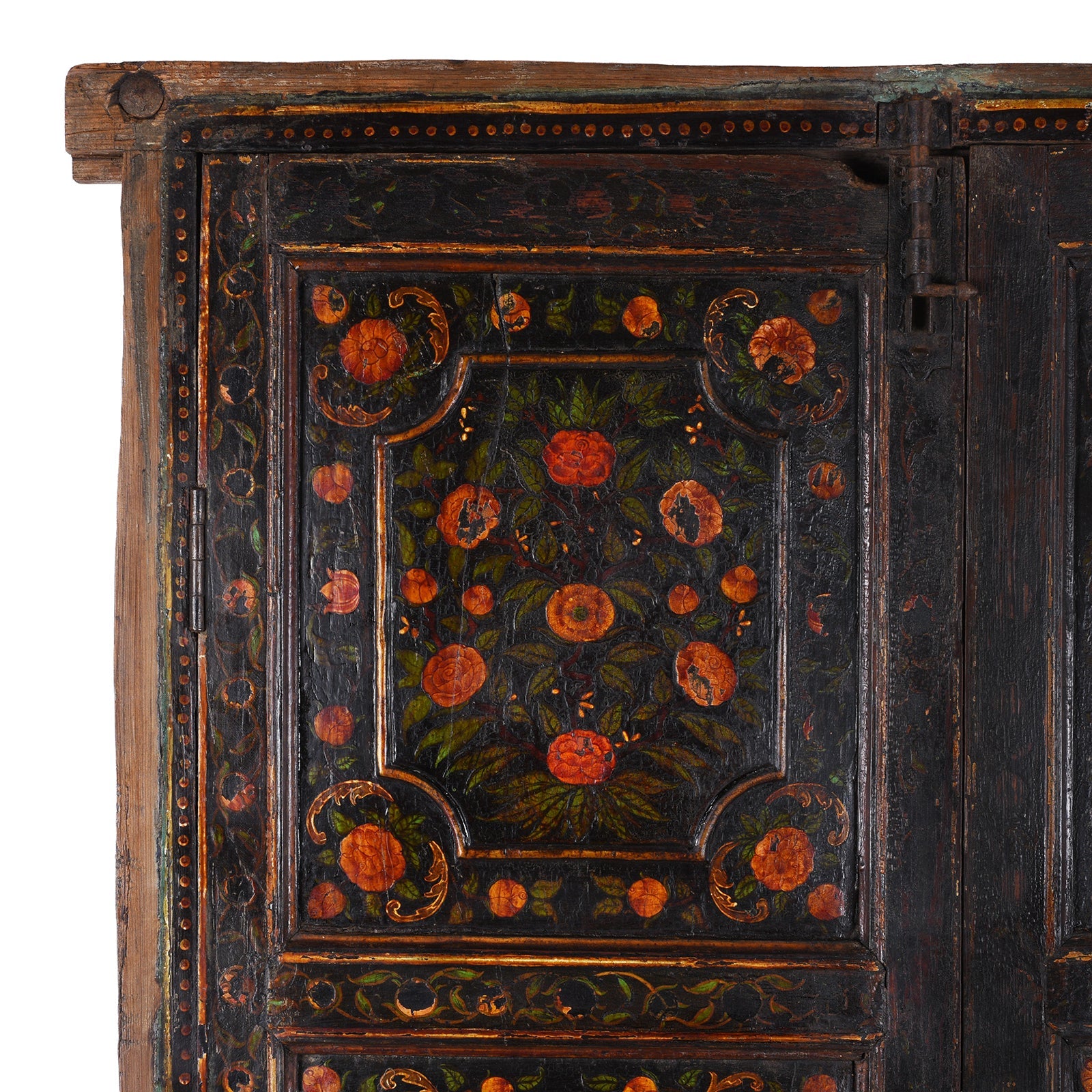 Qajar Style Polychrome Doors From Bikaner - Late 18th Century