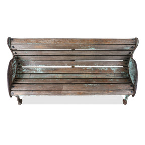 Green Painted Stork Garden Bench - 19th Century