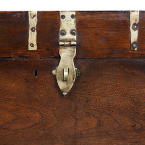 Large Brass Bound Teak Campaign Chest  - 19th Century