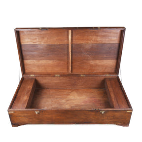 Large Brass Bound Teak Campaign Chest  - 19th Century
