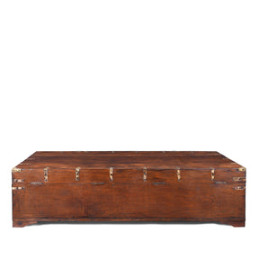 Large Brass Bound Teak Campaign Chest  - 19th Century
