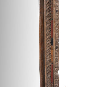 Old Carved Teak Mirror From Shekhawati - 19th Century