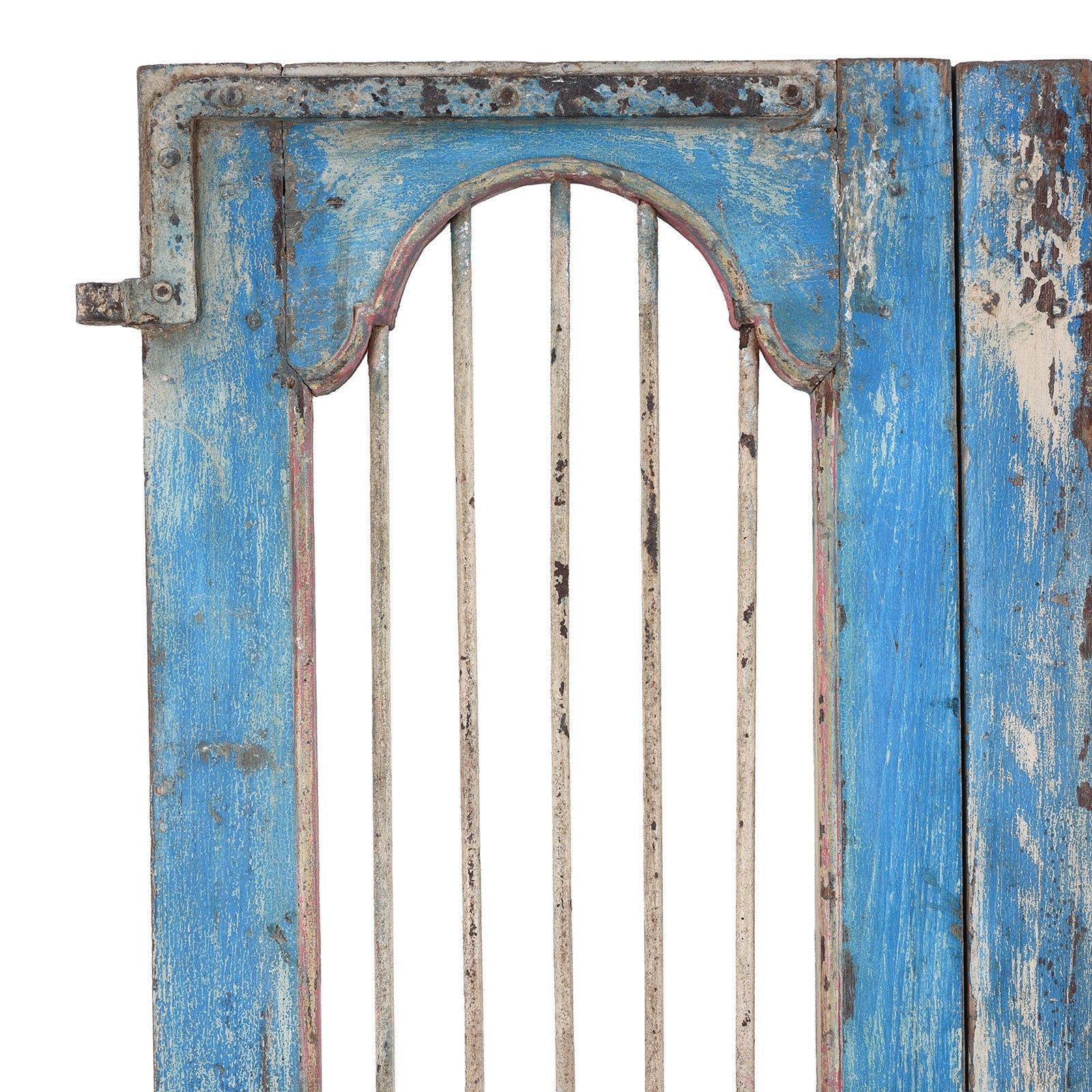 Painted Teak Jali Door From Gujarat - 1920