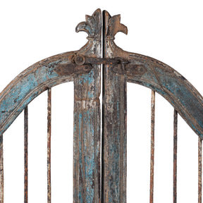 Blue Painted Dog Gate From Gujarat - 19th Century