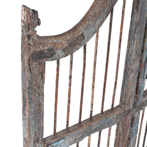 Blue Painted Dog Gate From Gujarat - 19th Century