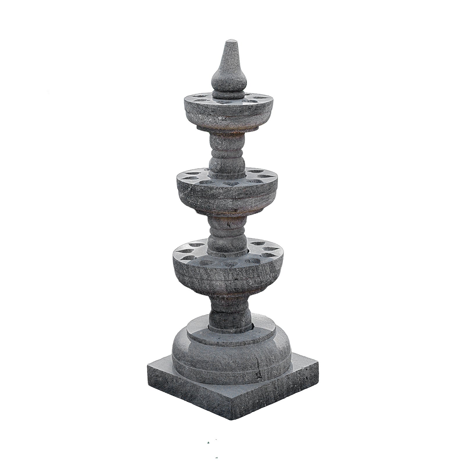 Stone Kerala Oil Lamp - 3 Tier