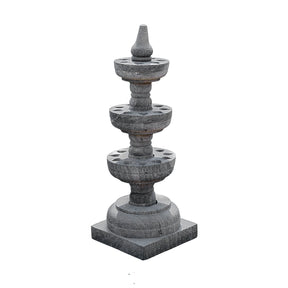 Stone Kerala Oil Lamp - 3 Tier