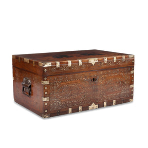 Brass Bound Mandalay Dowry Box From Burma - 1900