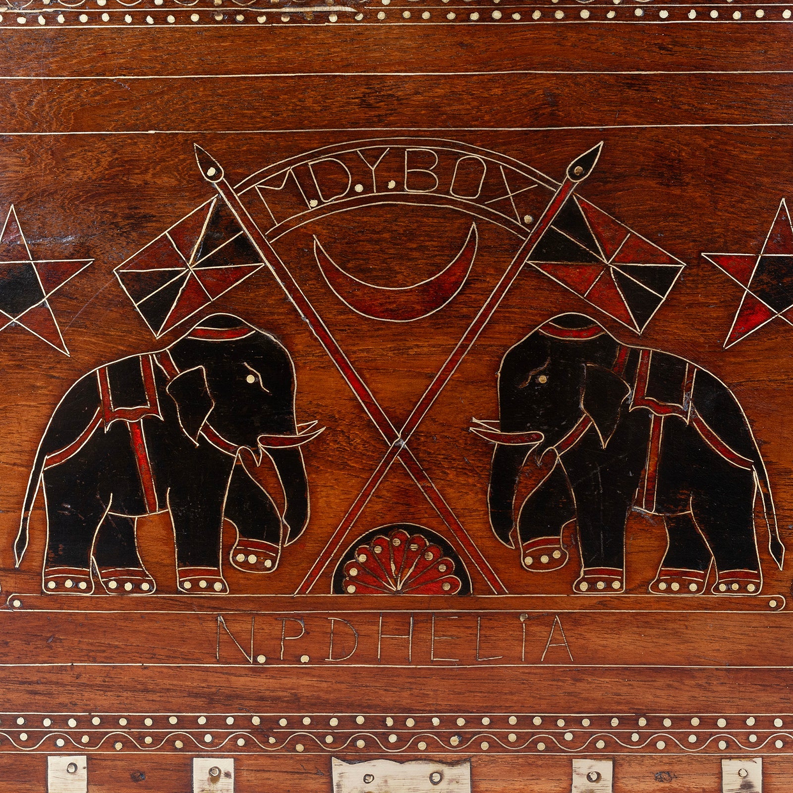 Brass Bound Mandalay Dowry Box From Burma - 1900