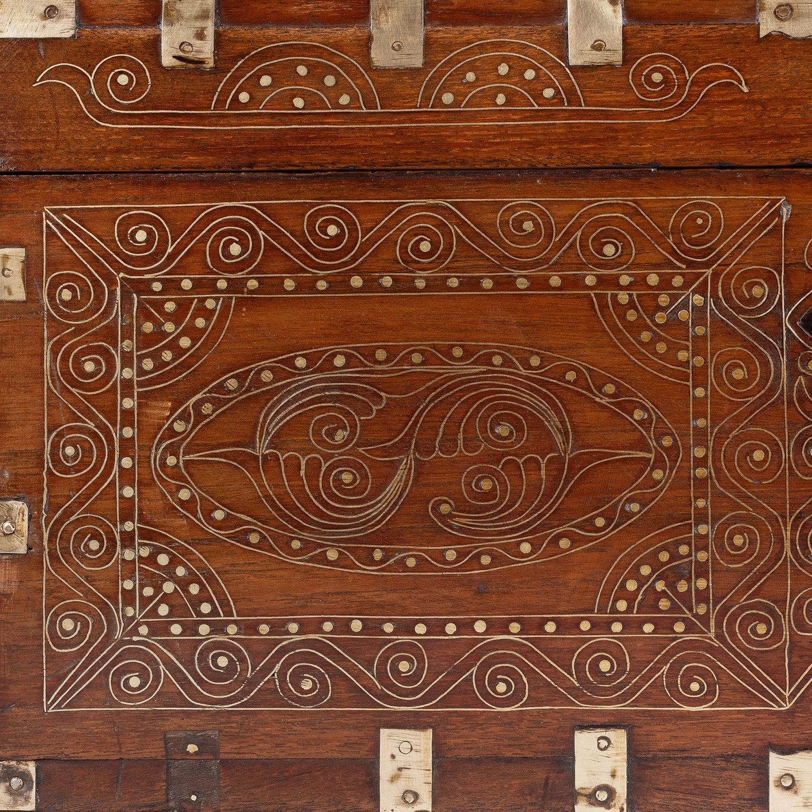 Brass Bound Mandalay Dowry Box From Burma - 1900