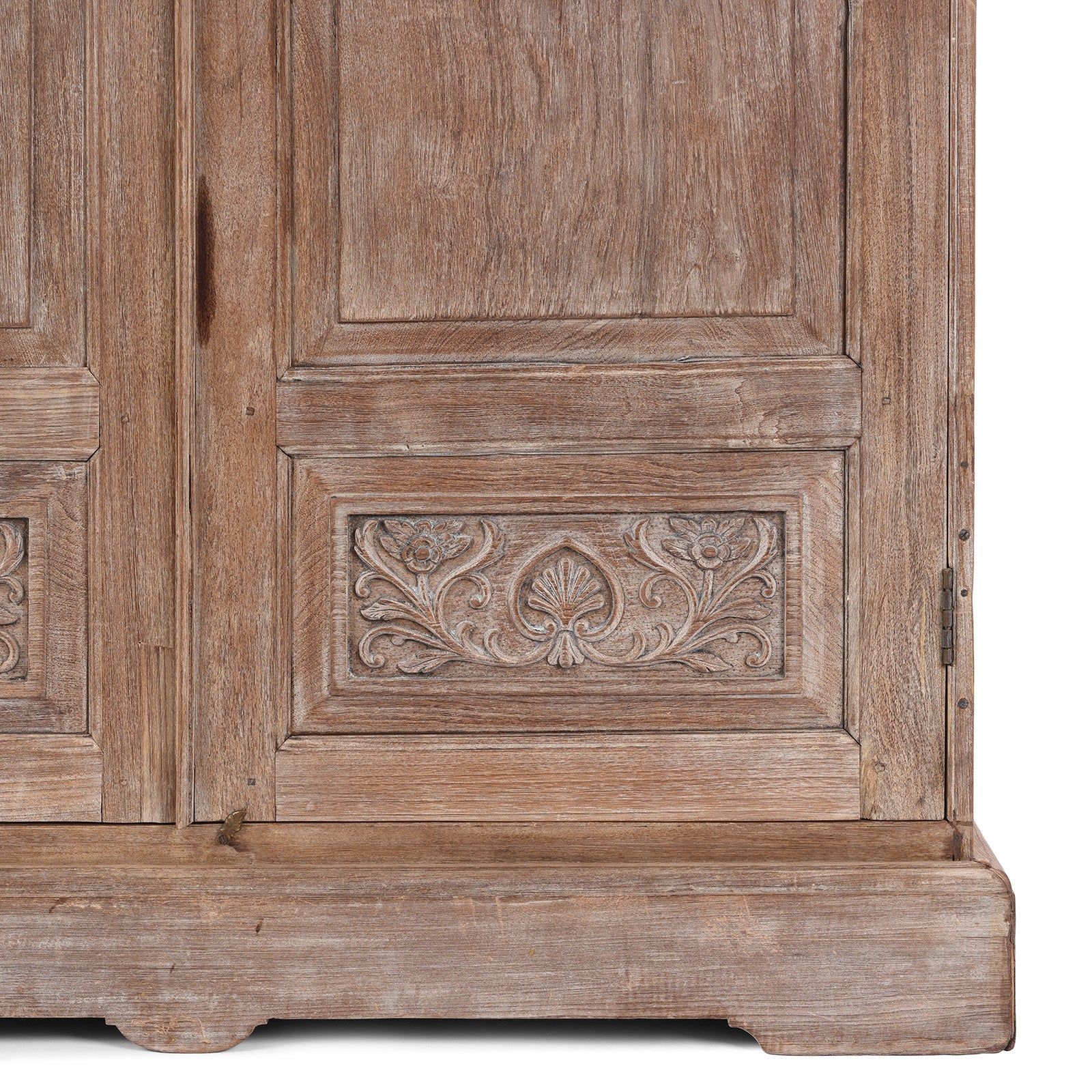 Limed Teak Wardrobe - 19th Century