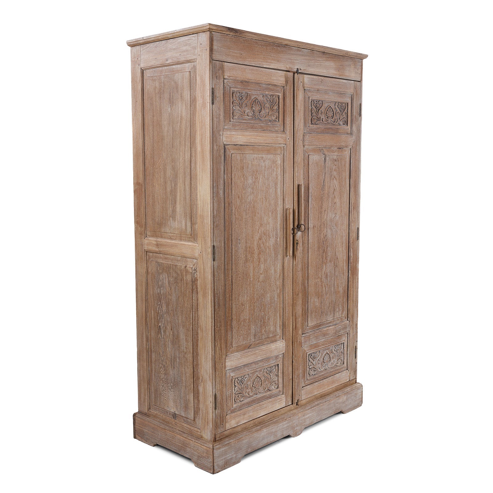 Limed Teak Wardrobe - 19th Century
